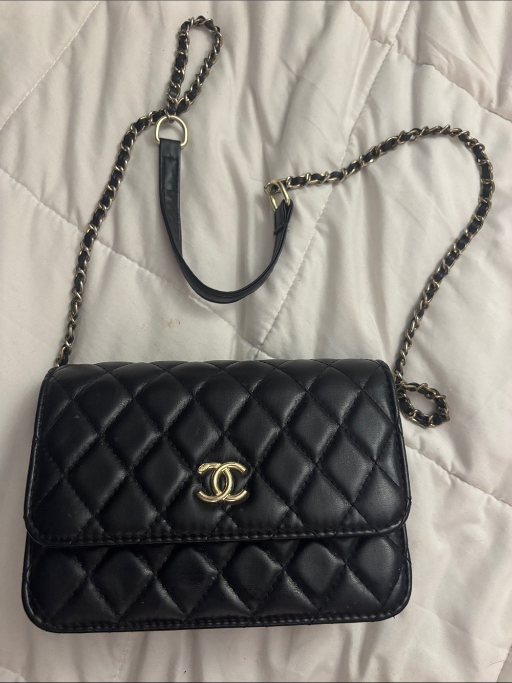 Designer Inspired Crossbody with Gold Hardware
